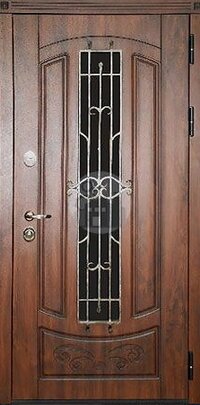 Входная дверь со стеклом, отделка МДФ винорит-ДВ-704